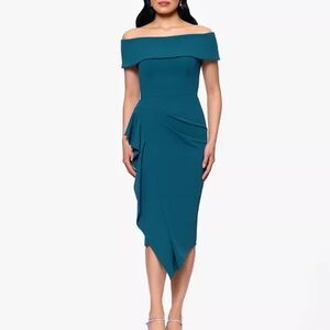 Chic One-Shoulder Dark Green Dress
